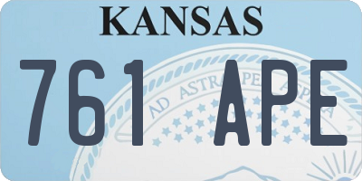 KS license plate 761APE