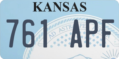 KS license plate 761APF