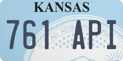 KS license plate 761API