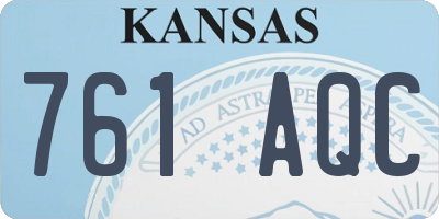 KS license plate 761AQC