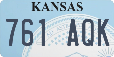KS license plate 761AQK