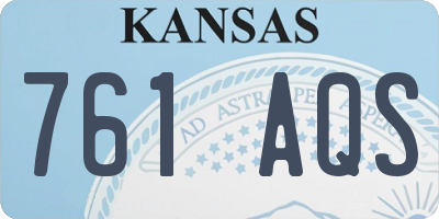 KS license plate 761AQS