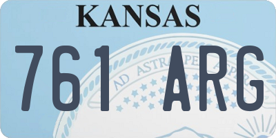 KS license plate 761ARG