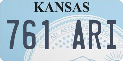 KS license plate 761ARI