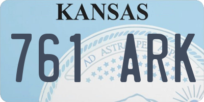 KS license plate 761ARK