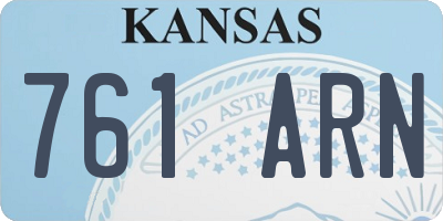 KS license plate 761ARN