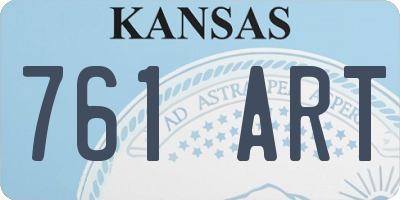 KS license plate 761ART