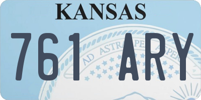 KS license plate 761ARY
