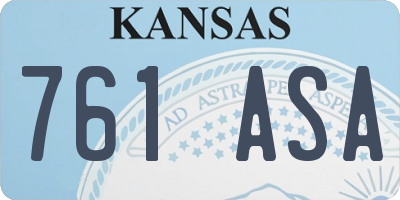 KS license plate 761ASA