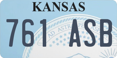 KS license plate 761ASB