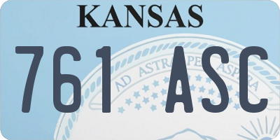 KS license plate 761ASC
