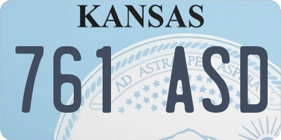 KS license plate 761ASD