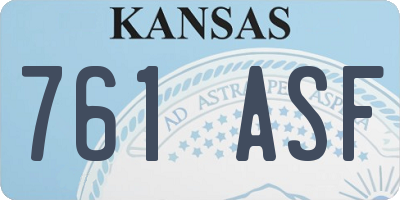 KS license plate 761ASF
