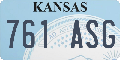 KS license plate 761ASG