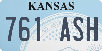 KS license plate 761ASH