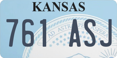 KS license plate 761ASJ