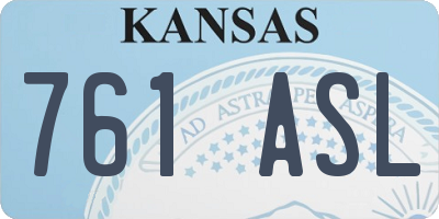 KS license plate 761ASL