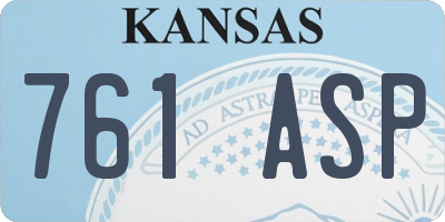 KS license plate 761ASP