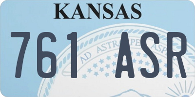 KS license plate 761ASR