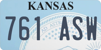 KS license plate 761ASW