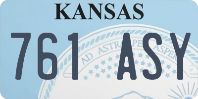 KS license plate 761ASY