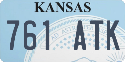 KS license plate 761ATK