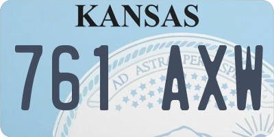 KS license plate 761AXW