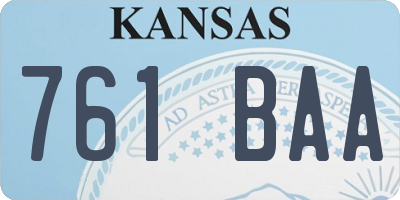 KS license plate 761BAA