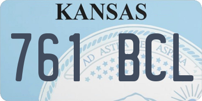 KS license plate 761BCL