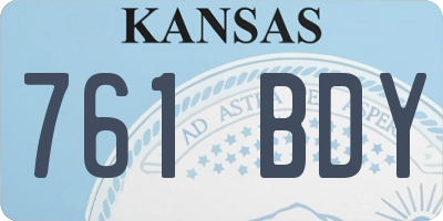 KS license plate 761BDY