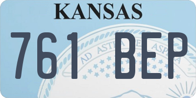 KS license plate 761BEP