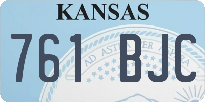 KS license plate 761BJC
