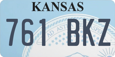 KS license plate 761BKZ