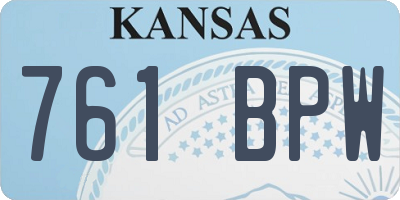 KS license plate 761BPW