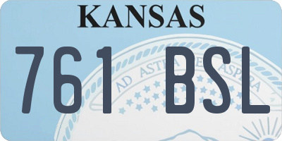 KS license plate 761BSL
