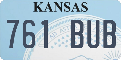 KS license plate 761BUB
