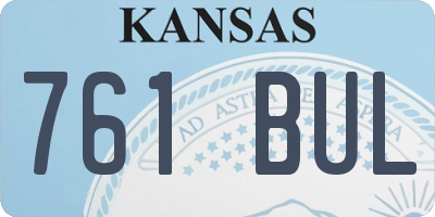 KS license plate 761BUL