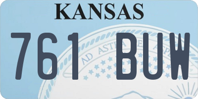 KS license plate 761BUW
