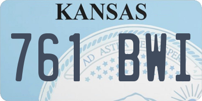 KS license plate 761BWI