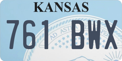 KS license plate 761BWX
