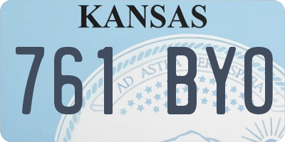 KS license plate 761BYO