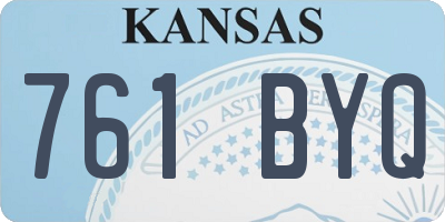 KS license plate 761BYQ