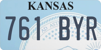 KS license plate 761BYR