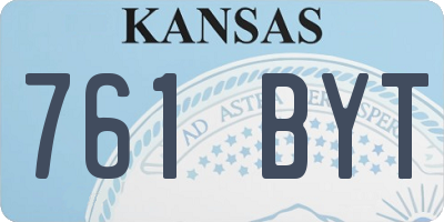 KS license plate 761BYT