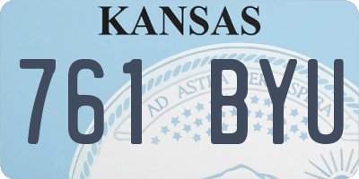KS license plate 761BYU