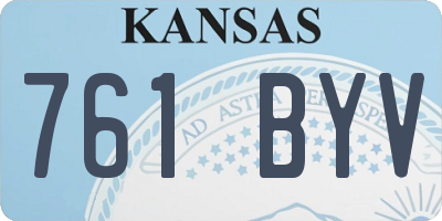 KS license plate 761BYV