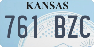 KS license plate 761BZC