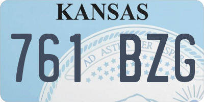 KS license plate 761BZG