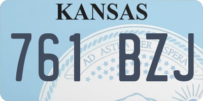 KS license plate 761BZJ