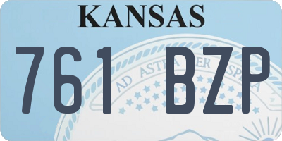 KS license plate 761BZP